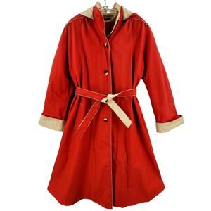 Retrocore Canvas Overcoat With Hood And Belt Classic 70s Streetwear‎ Women